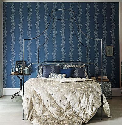 синие полосатые обои 213039 Sanderson - 2