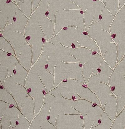 ткань с вышитыми растениями Perry Plum Voyage Decoration