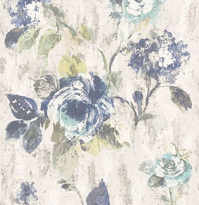 обои с голубыми цветами 228501 Rasch Textil