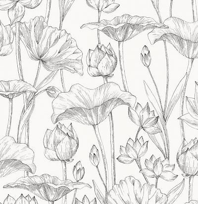 Обои современные дизайнерские нарисованные цветы LOT302 Khroma Zoom