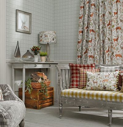 ткань с принтом лесные животные Archie Autumn  - 1