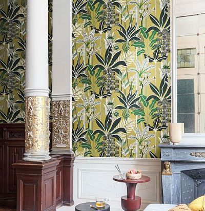 Обои современные дизайнерские крупные цветы и листья HAV004 Khroma