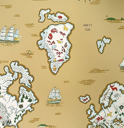 Бумажные обои с картой мира PLWP-62186 Ralph Lauren