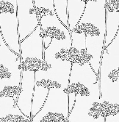 контрастные черно-белые обои 211650 Sanderson