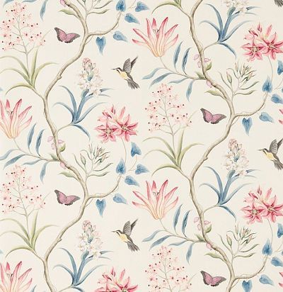 обои с цветами и птицами 213387 Sanderson