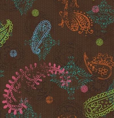 Обои коричневые Пейсли DK6025  - 1