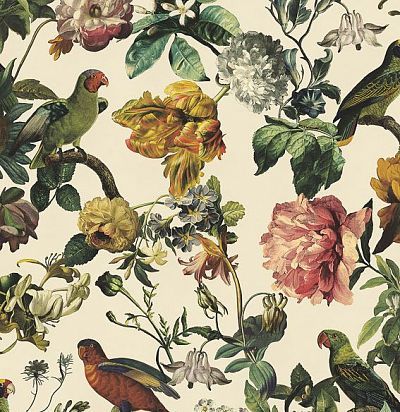 Классический рисунок с цветами и птицами 307301 
