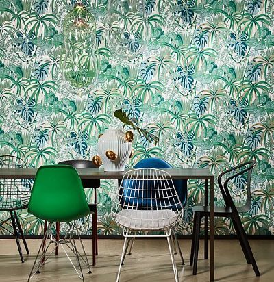 обои зеленые с тропиками 36511 Hookedonwalls - 1