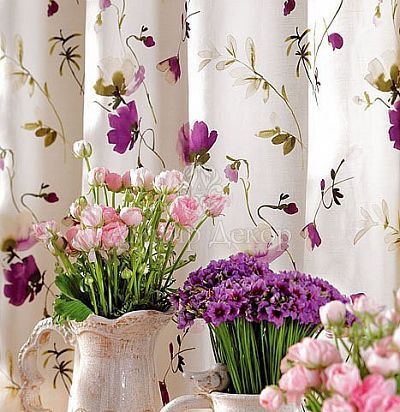 натуральная ткань с акварельным принтом 10369.44 Nobilis - 1