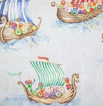 детские ткани Viking Armada Small Blue Voyage Decoration
