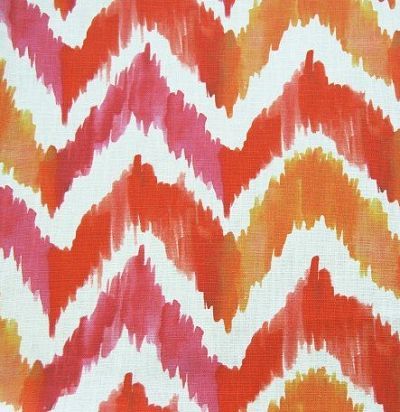 Льняная ткань с яркими зигзагами Reza Raspberry 