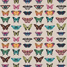 Фото: Льняная ткань с бабочками 120344- Ампир Декор