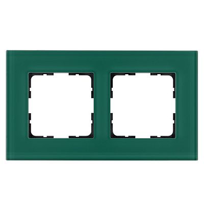 Рамка 2-постовая, стекло цвет Лазурный Jasmart