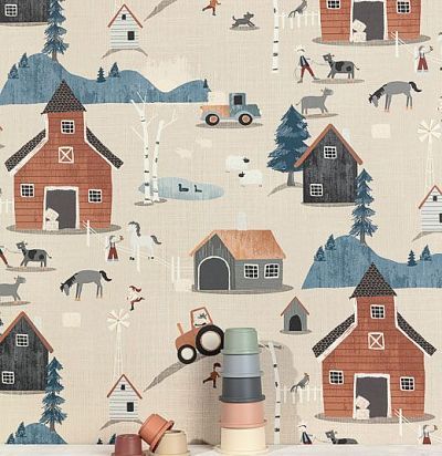 Обои для детской комнаты жизнь в деревне HAP401 Khroma Zoom