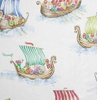 детские ткани Viking Armada Small White Voyage Decoration