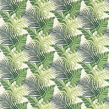 Фото: ткань из льна с растительным принтом зеленая 223278- Ампир Декор