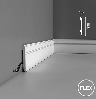 Гибкий плинтус из полиуретана SX105F ORAC DECOR