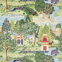 Фото: бархат с принтом индийский сад 321686- Ампир Декор