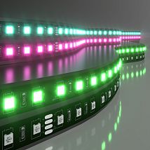 Фото: Светодиодная лента Лента светодиодная 24V 14,4W 60Led 5050 IP20 RGB, Black, 5м- Ампир Декор