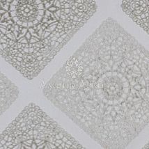 Фото: ткань с флоком, ромбами 10298.85- Ампир Декор