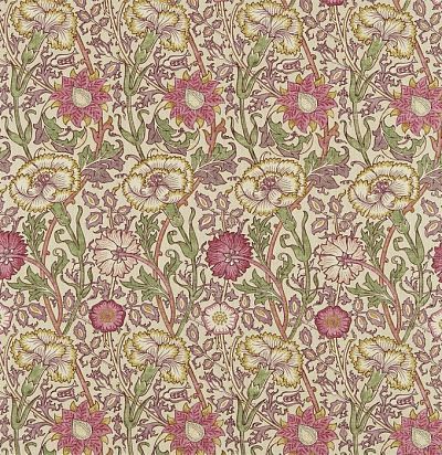 льняная ткань из англии 222529 Pink & Rose Manilla Morris&Co