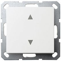 Фото: Выключатель одноклавишный для штор 10A 250V~ с накладкой, цвет белый глянцевый- Ампир Декор