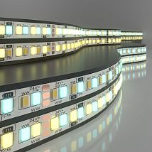 Фото: Светодиодная лента Лента светодиодная 24V 16W 240Led 2835+2835 IP20 MIX теплый белый/холодный белый, 5м- Ампир Декор