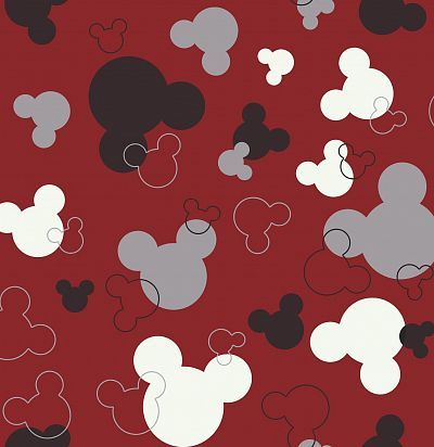 Обои красные с Микки Маусом DK5928 