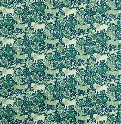 Ткань современная дизайнерская тигры и львы в джунглях 121040 Scion