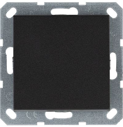 Выключатель одноклавишный проходной 10A 250V~ с накладкой, цвет Антрацит Jasmart