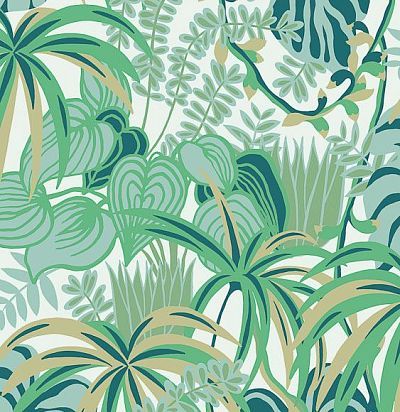 обои зеленые с тропиками 36511 Hookedonwalls