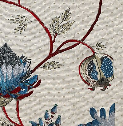 хлопковая ткань для портьер с вышивкой 10475.65 Flore Nobilis