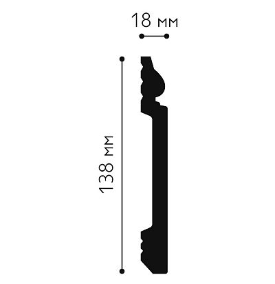 MS118 плинтус  (138х18х2000 мм) Mallers - 2