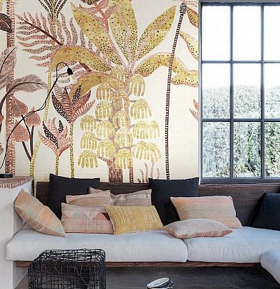 Панно крупные пальмы коричневого цвета DGHAV2033 Khroma - 1