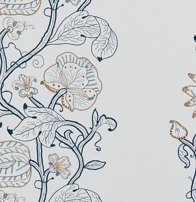 Ткань современная украшена вышитыми цветами 44176-585 Zimmer+Rohde