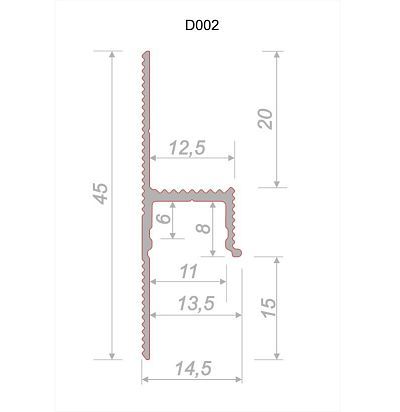 Универсальный теневой профиль D002 под покраску Decaro - 1