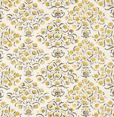 Лен из Англии 225349 Ottoman Flowers Charcoal/Linden Sanderson