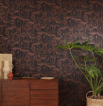 Обои современные дизайнерские нарисованные цветы LOT304 Khroma Zoom - 1