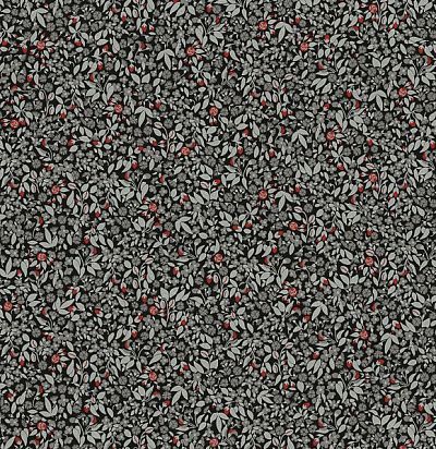 Мелкораппортный растительный дизайн с листьями, цветами и ягодами Khroma Zoom