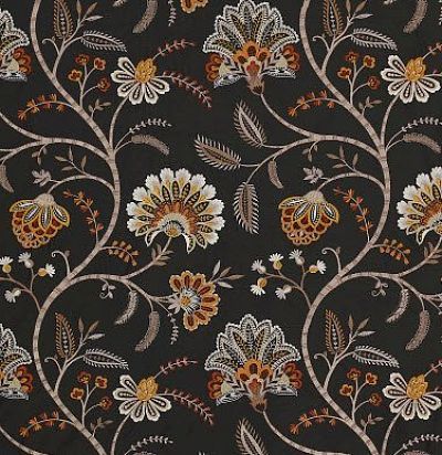 Портьера из Англии F4207/02 Loredana Silk Charcoal Colefax and Fowler