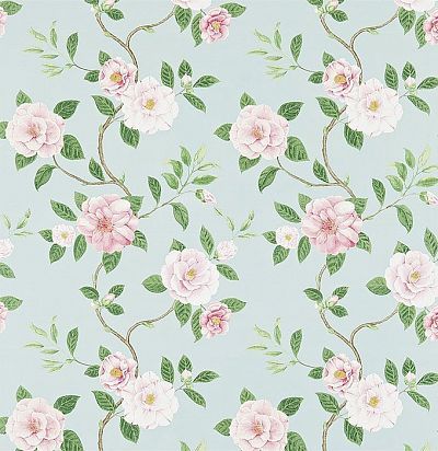 ткань из хлопка с растительным принтом 223290 Sanderson