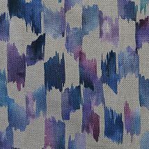 Фото: Льняная портьерная ткань с акварельным узором Maluku Indigo- Ампир Декор