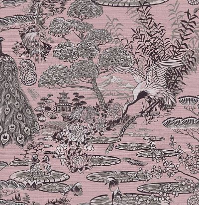 обои розовые с павлинами 13501 ARTE