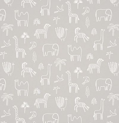 Обои для детской комнаты с зебрами и жирафами 112629 Harlequin