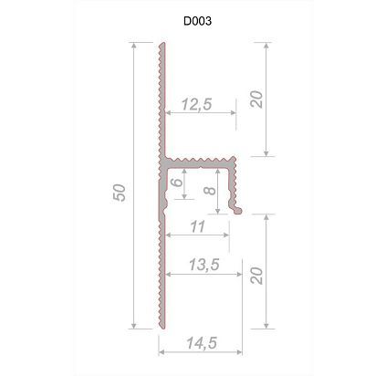 Универсальный теневой профиль D003 под покраску Decaro - 1