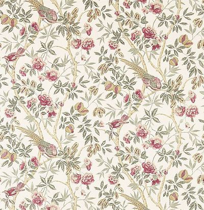 ткань из льна с принтом птицы 223968 Sanderson