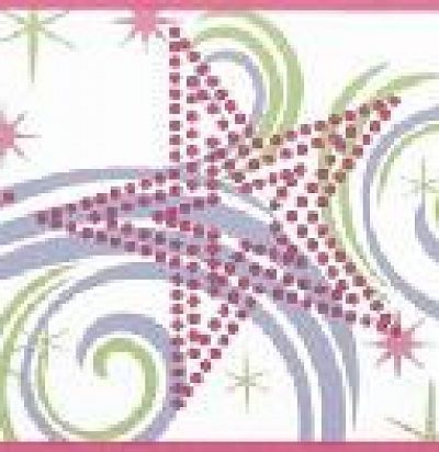 Обои белые со звездами DK5807B 