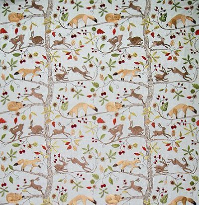 ткань из натурального льна с вышивкой Fox and Hare Linen Voyage Decoration - 2