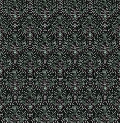 Обои рулонные узор перо павлина OTH203 Khroma Zoom