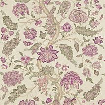 Фото: английская льняная ткань с цветами 321697- Ампир Декор